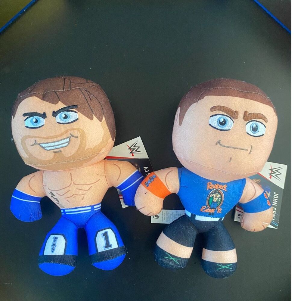 WWE Mattel Basic Plush Figures AJ Styles/John Cena Bundle